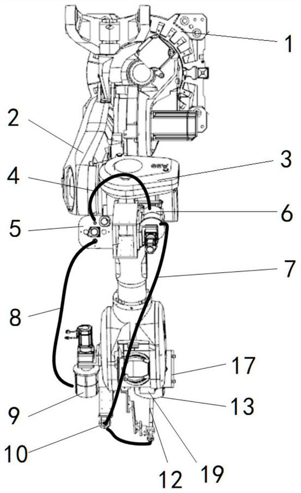 Magneto-rheological polishing machining system based on mechanical arm