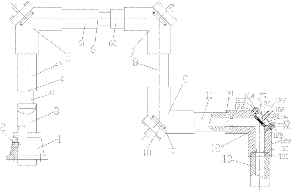 Light guide arm used for laser shock wave technology