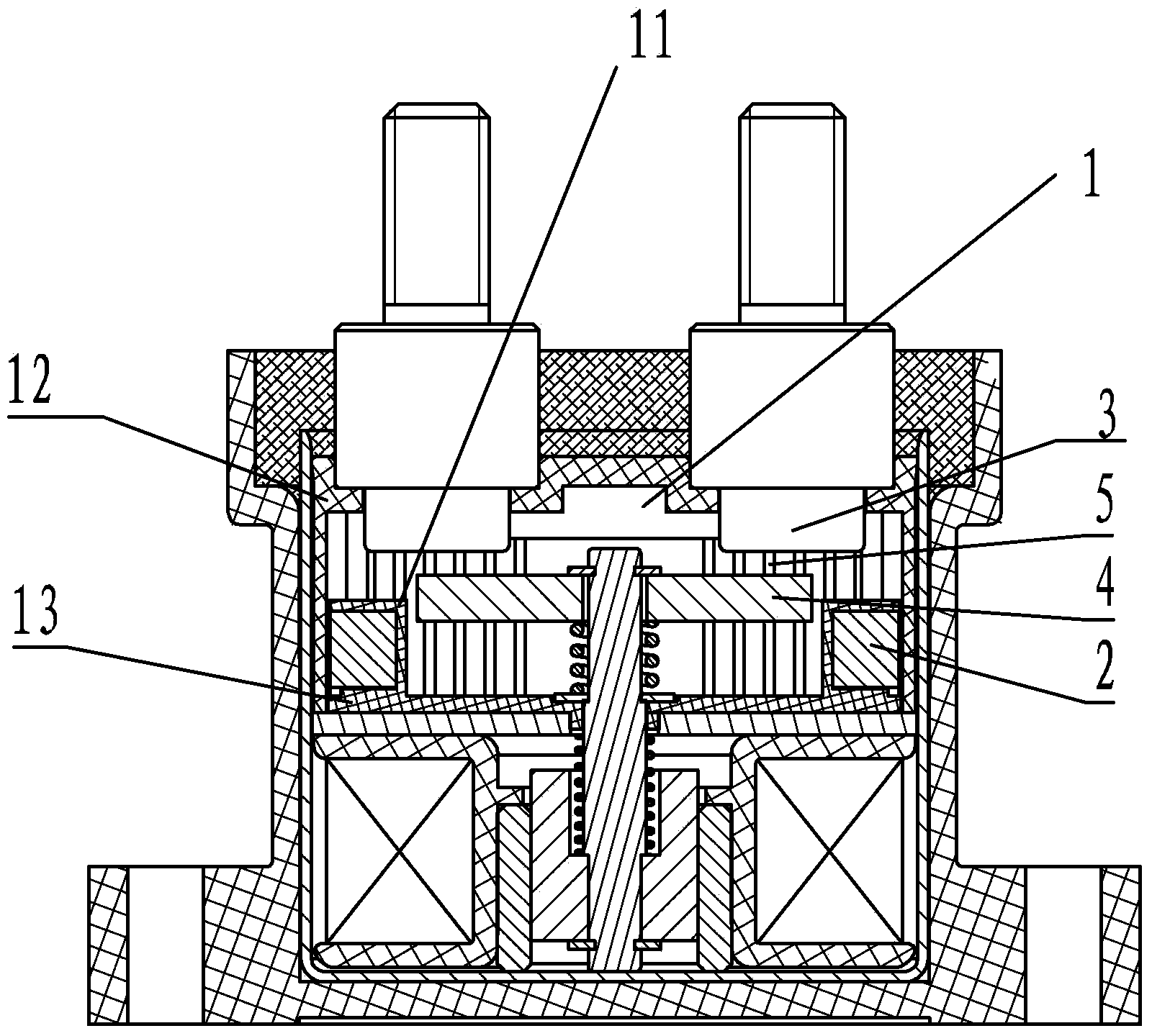 Reliable arcing system of non-polarity high-voltage direct current contactor