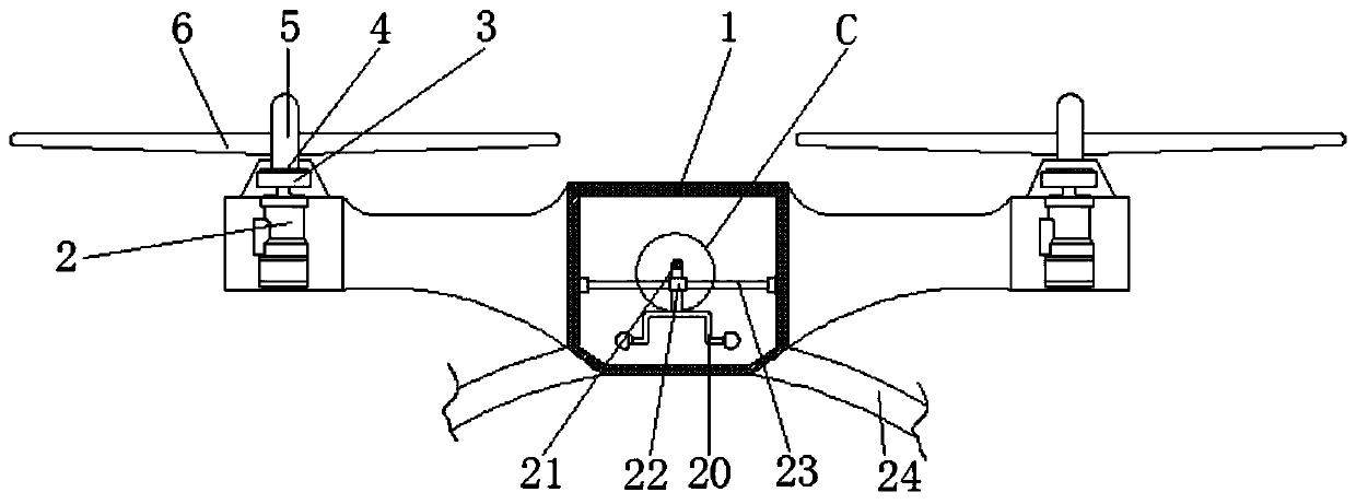 Direction-adjustable auxiliary device for mowing unmanned aerial vehicle