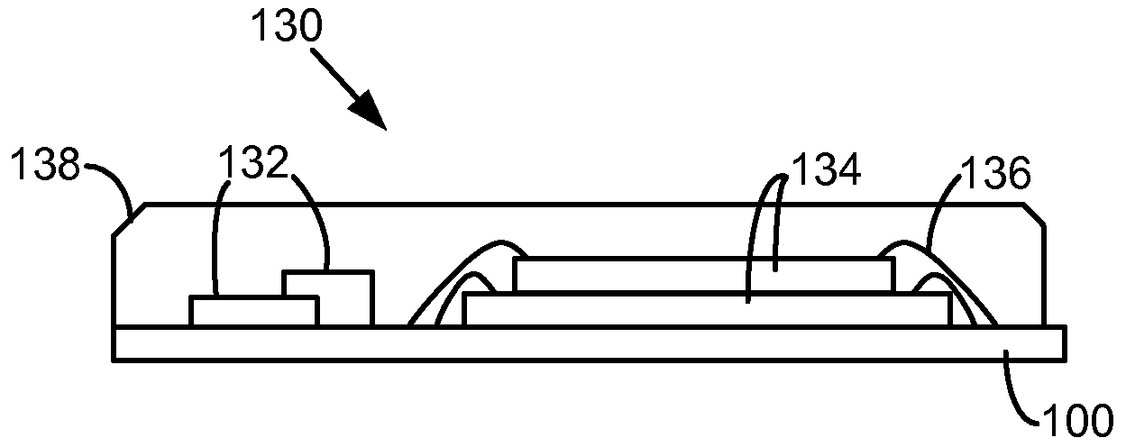 Two-sided substrate lead connection for minimizing kerf width on a semiconductor substrate panel