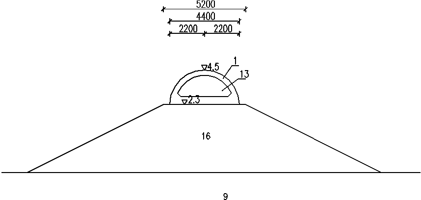 Trapezoidal-block embankment structure