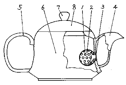 Ceramic mushroom-shaped teapot filter and teapot with same