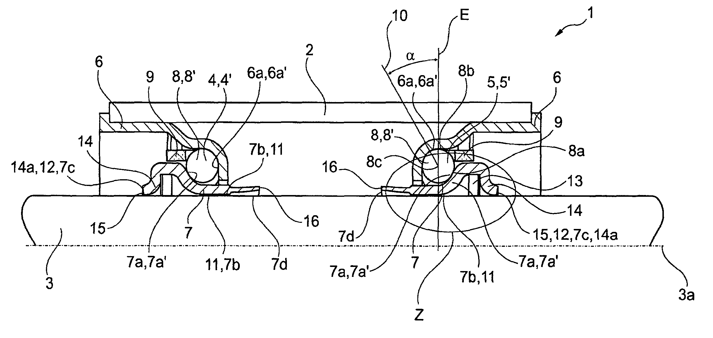 Steering column comprising a steering bearing, and a steering bearing of a steering column