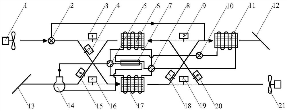 Regenerative semi-dehumidification heat pump system and method