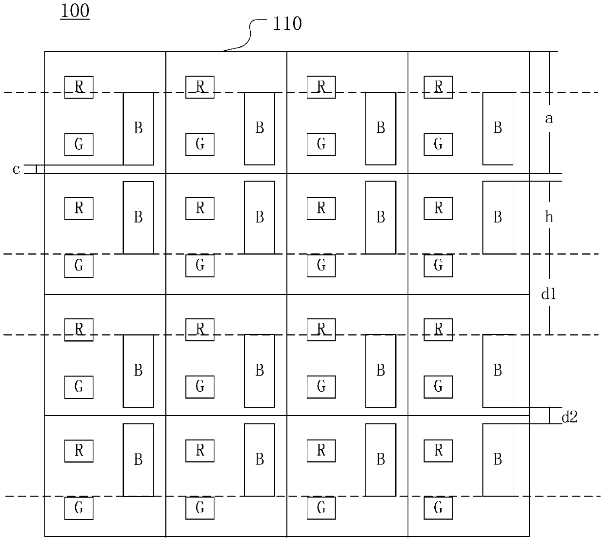 Display device and its pixel array