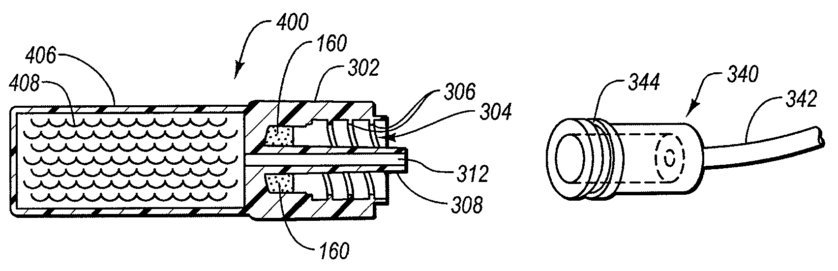 Nestable sterility-protecting caps with fluid reservoir for separated connectors