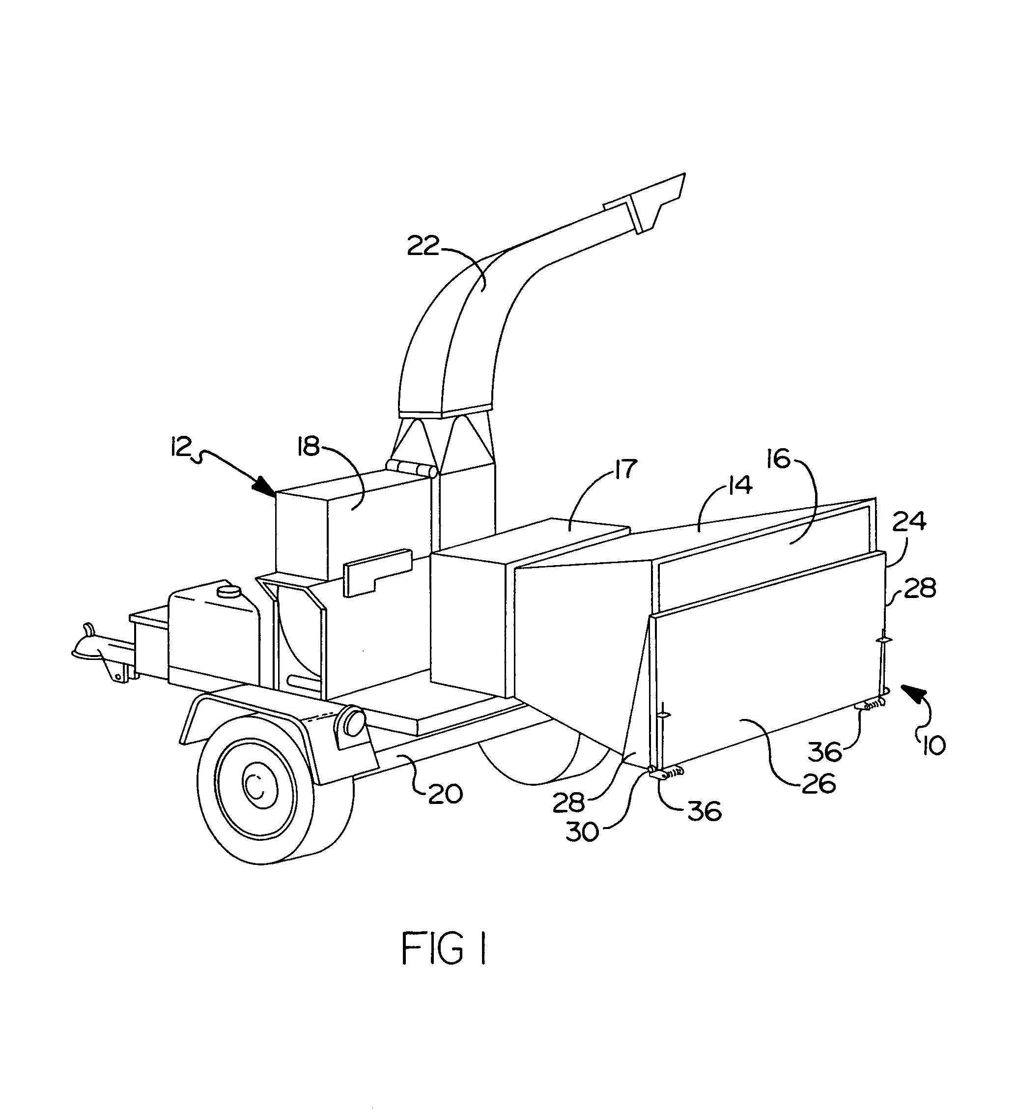 Spring assist assembly for infeed pan of wood chipper