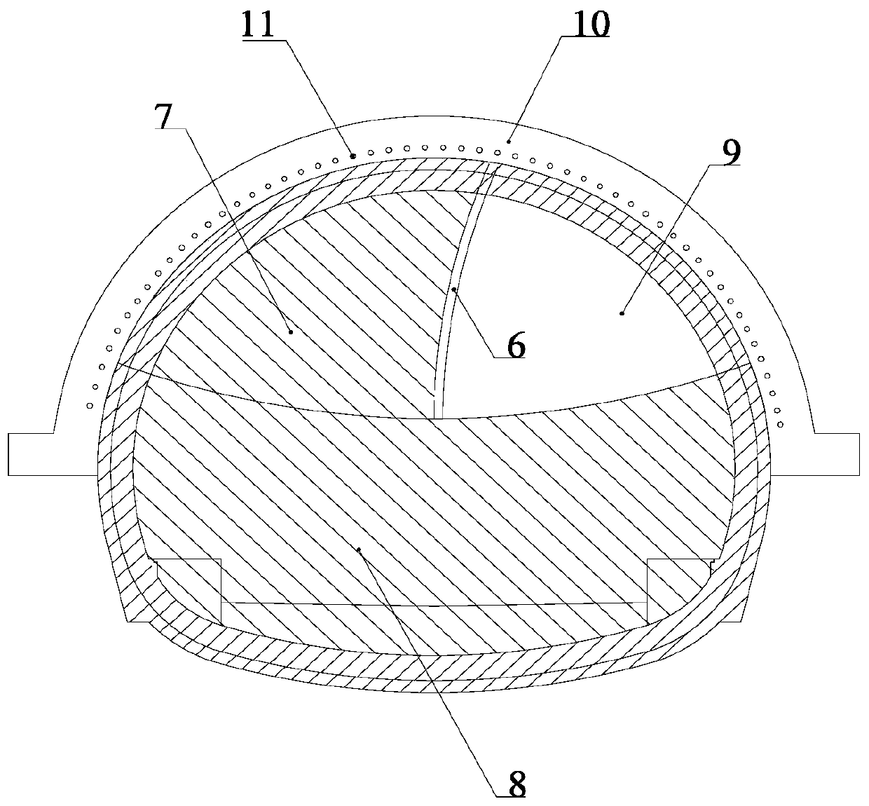 Tunnel digging-out supporting structure and construction method thereof