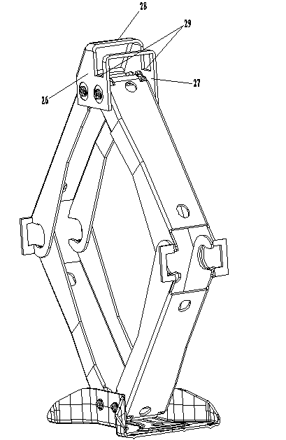 Fork shrinkage type screw jack