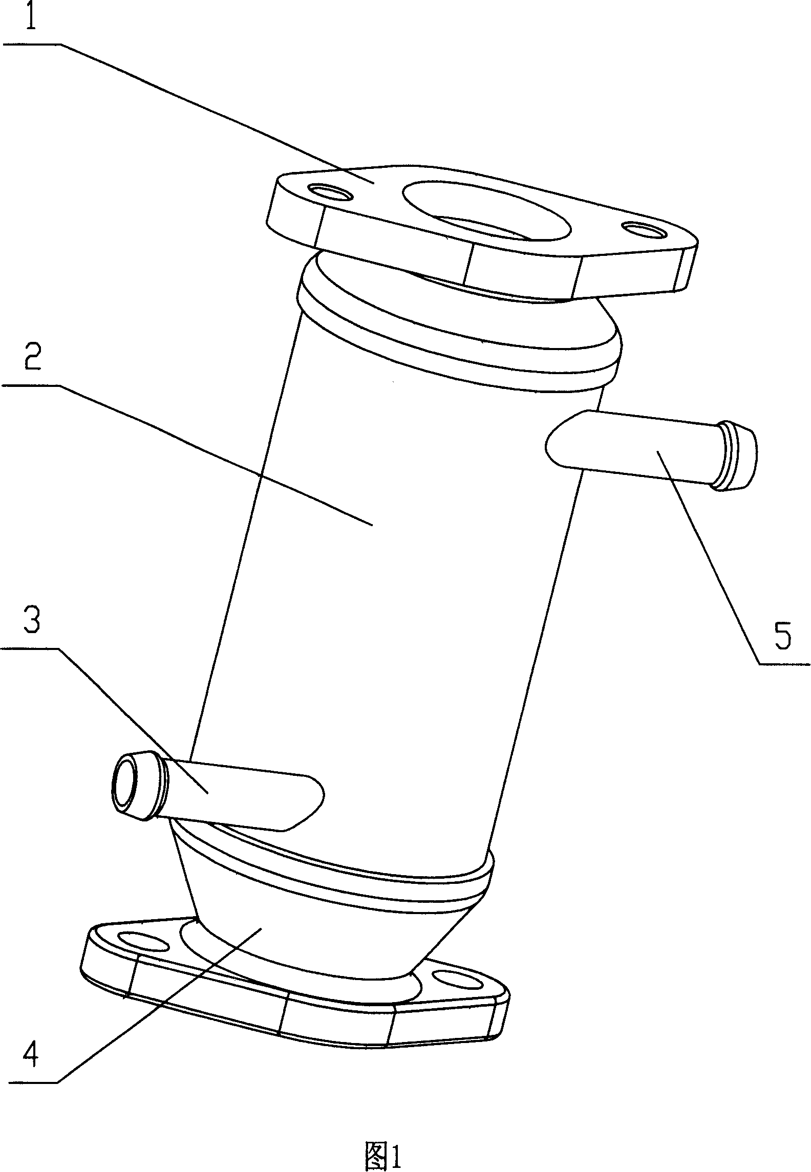 Pipe shell type heat exchanger and baffle