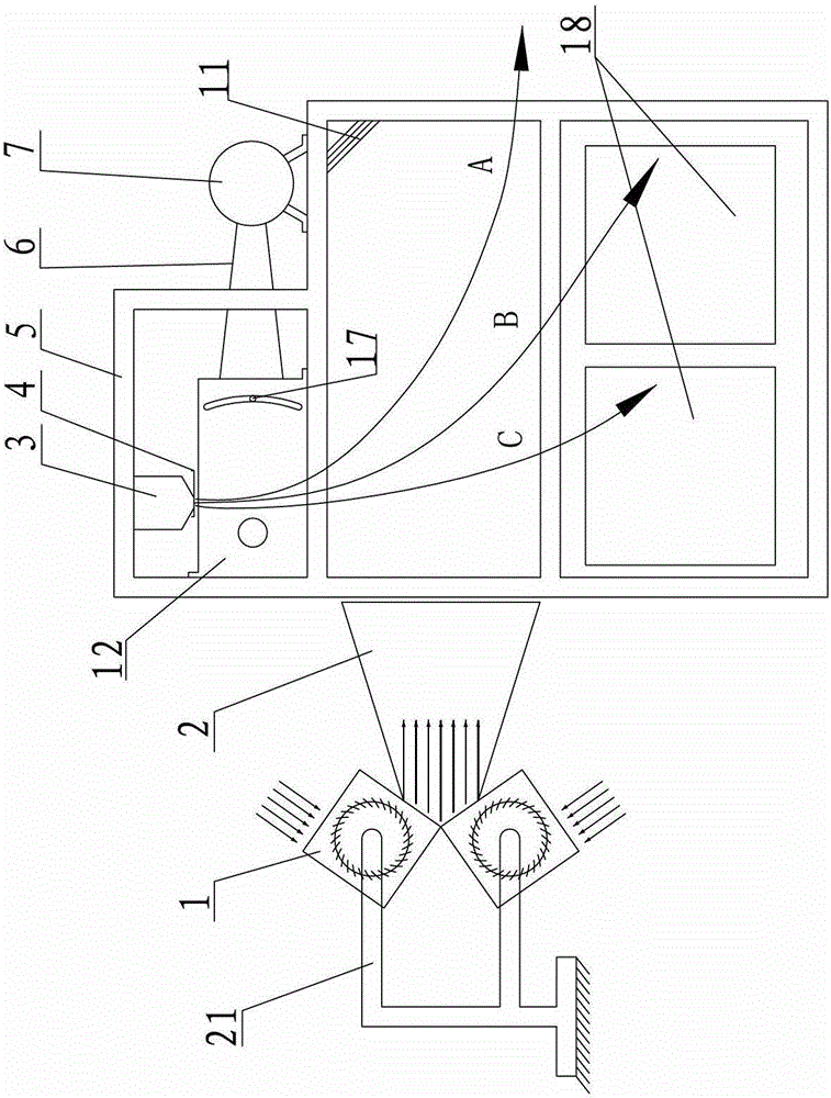 Novel through-flow type cereal cleaning device