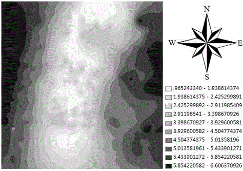 Riparian sludge thickness calculating and mapping method based on kriging interpolation