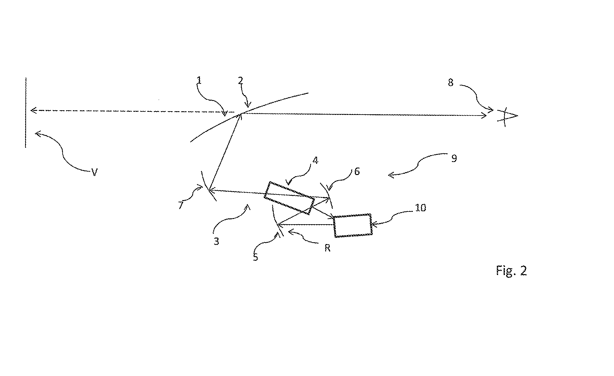 Device for projecting an image into a display area, having a screen for displaying an intermediate image