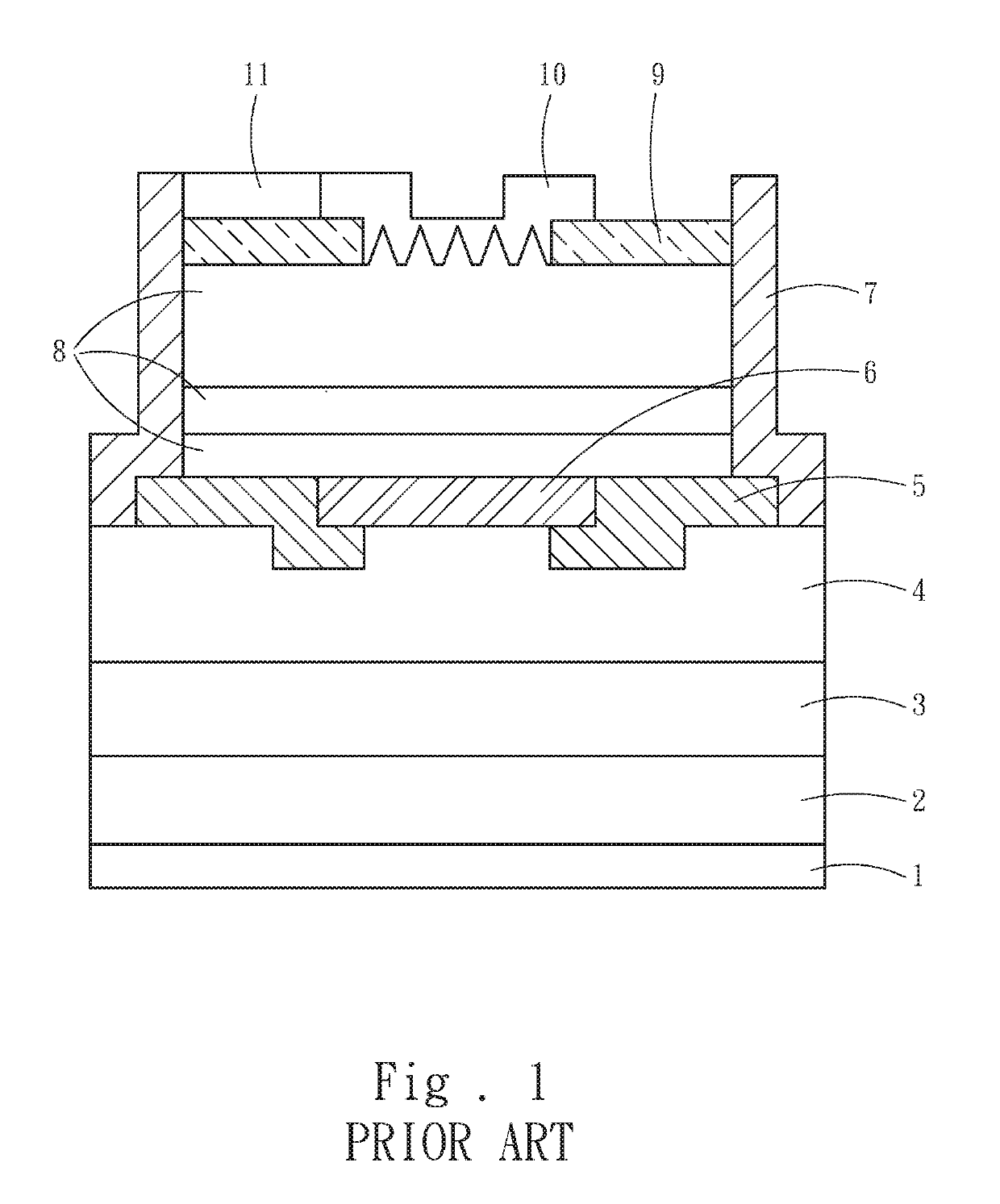 Surface emitting laser luminescent diode structure