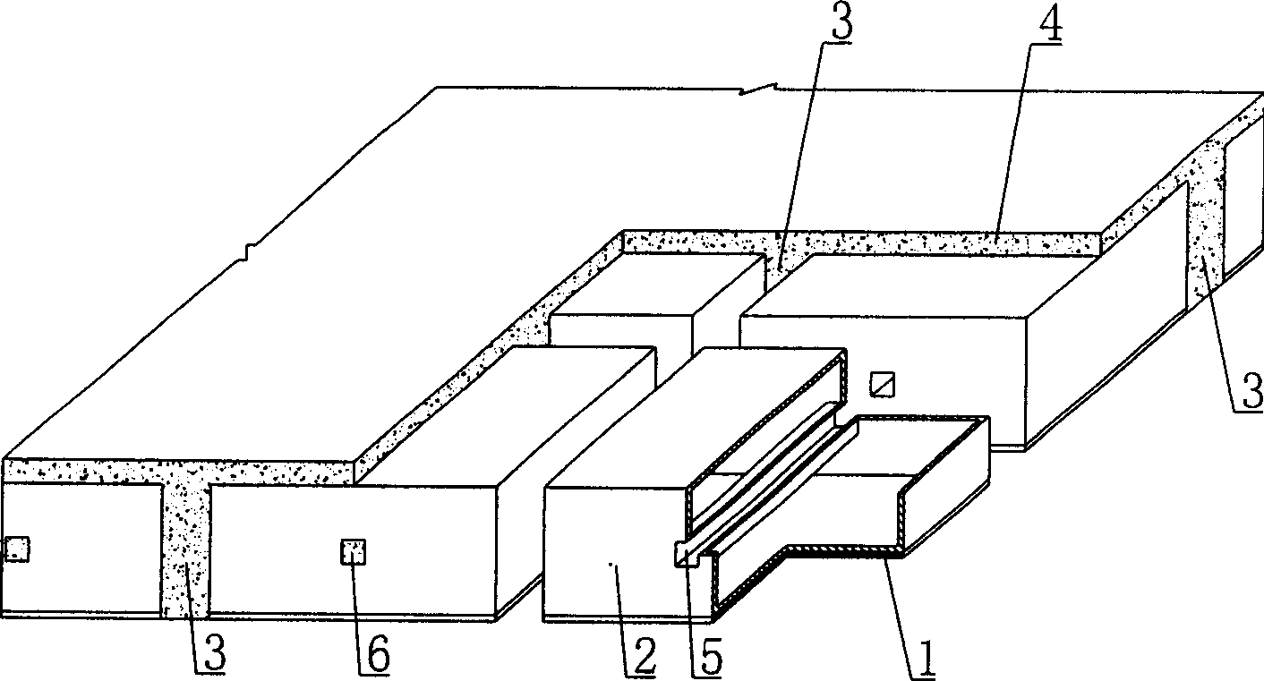 Combined reinforced concrete hollow floor slab