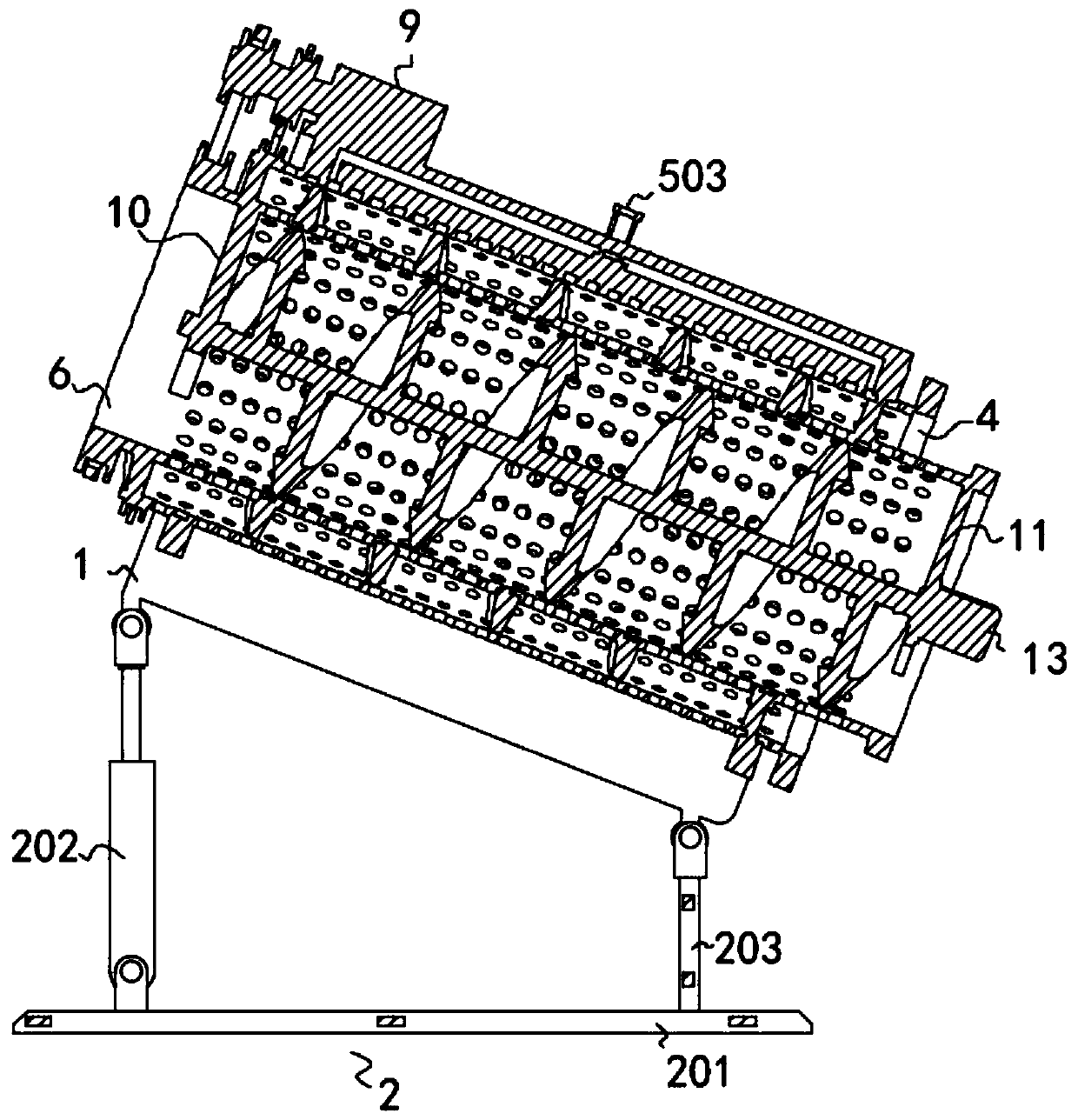 Double-barrel sand screening device