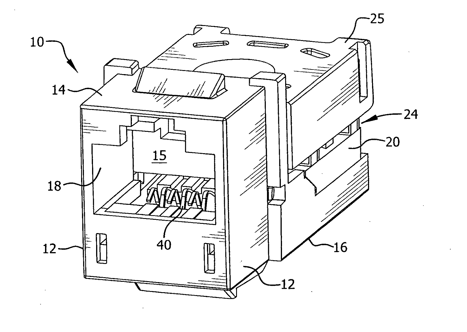 Electrical connector with low-stress, reduced-electrical-length contacts