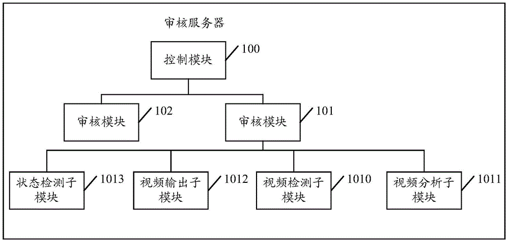 Audit server, a master control server and a video detection system