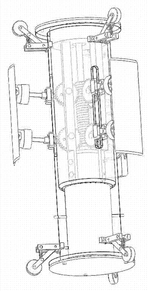 Drive travelling mechanism of peristaltic pipeline robot