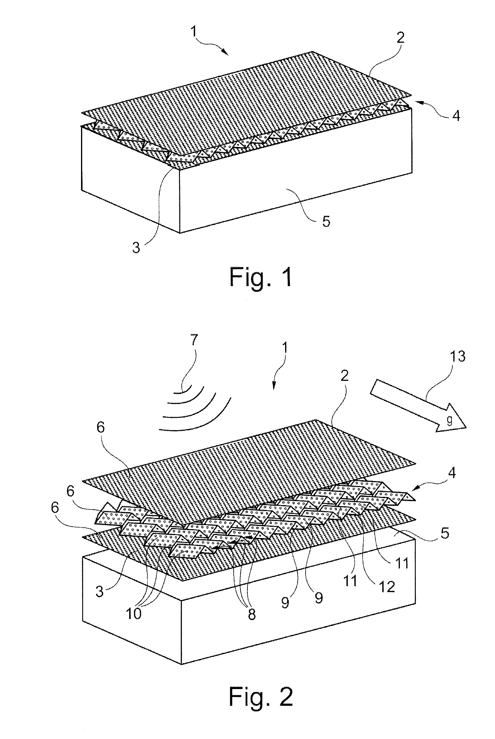 Sandwich element for the sound-absorbing inner cladding of means of transport, especially for the sound-absorbing inner cladding of aircraft