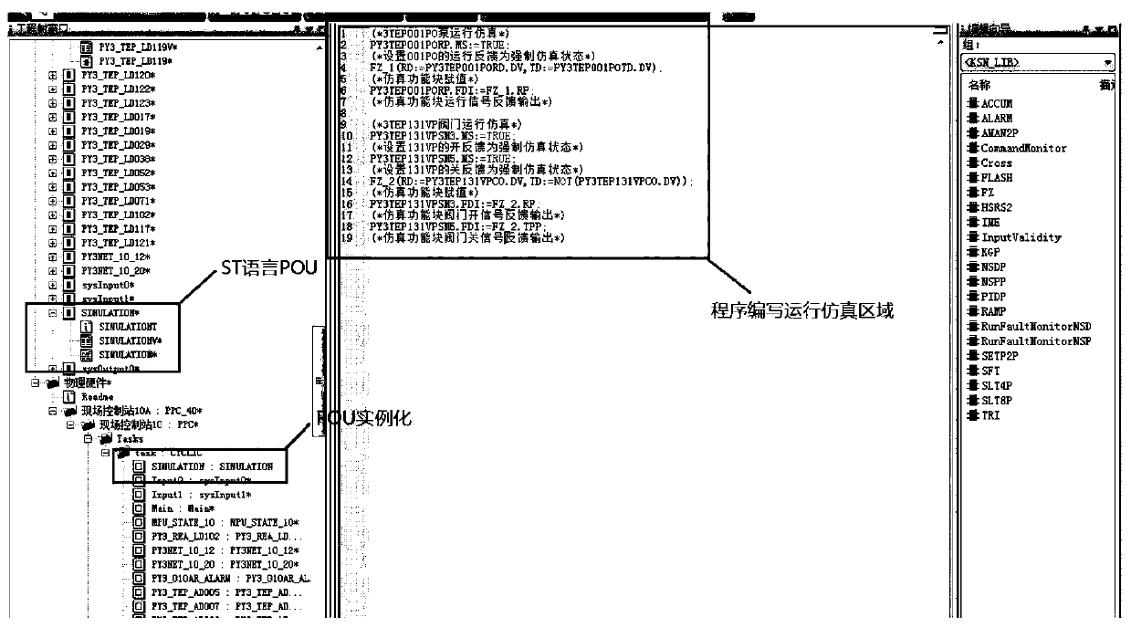 Logic simulation implementation method, device and equipment for field control object of nuclear power plant