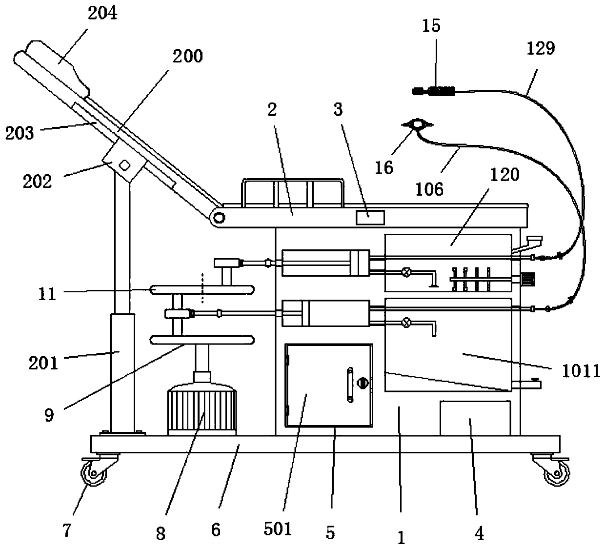 Oral clinical cleaning spray-washing device