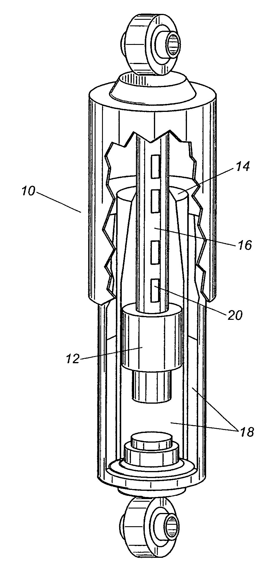 Shock absorber with integrated displacement sensor