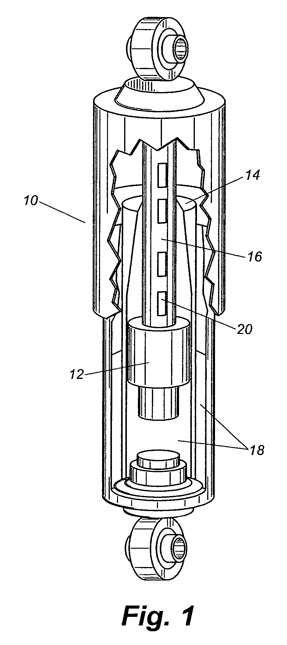 Shock absorber with integrated displacement sensor