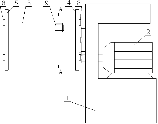 Cable inlet reel device for roller changing trolley