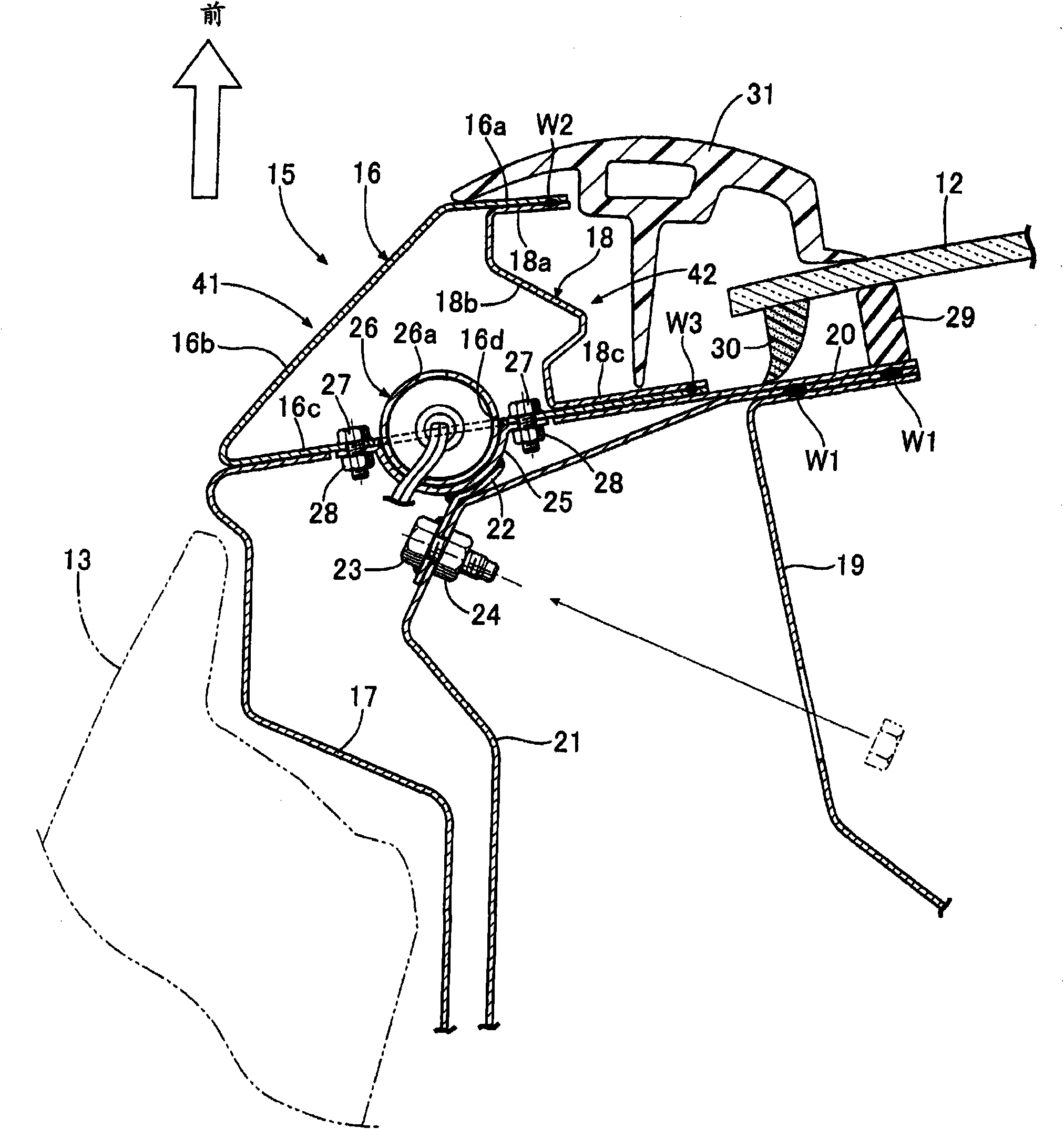 Pedestrian protection airbag device