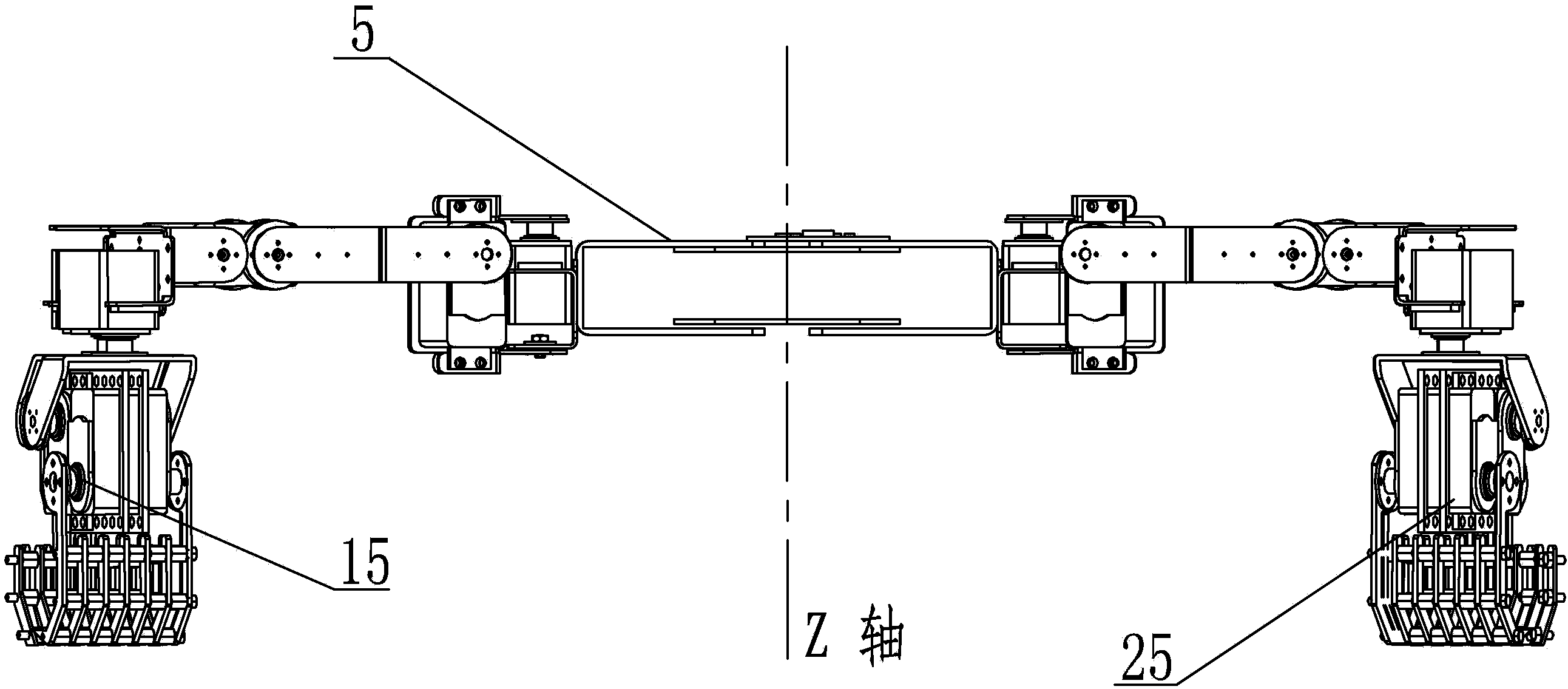 Toe-supporting type quadruped robot with climbing, grabbing and excavating functions