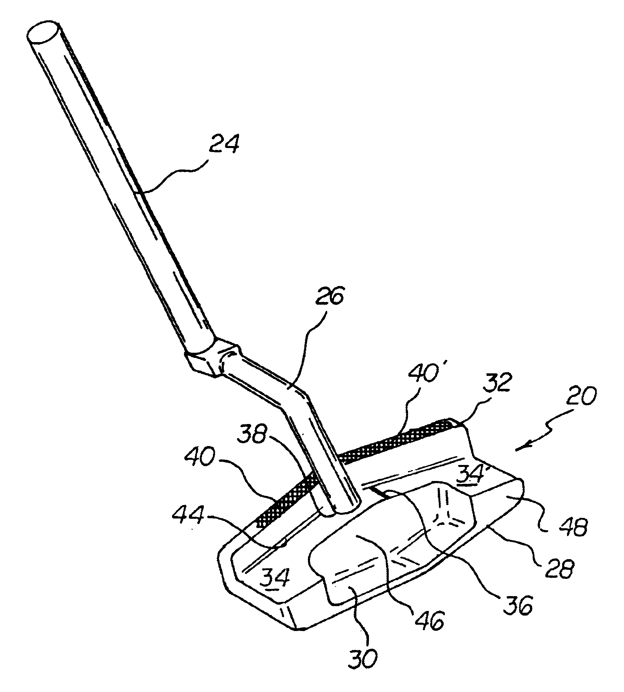 Putter golf club with alignment features