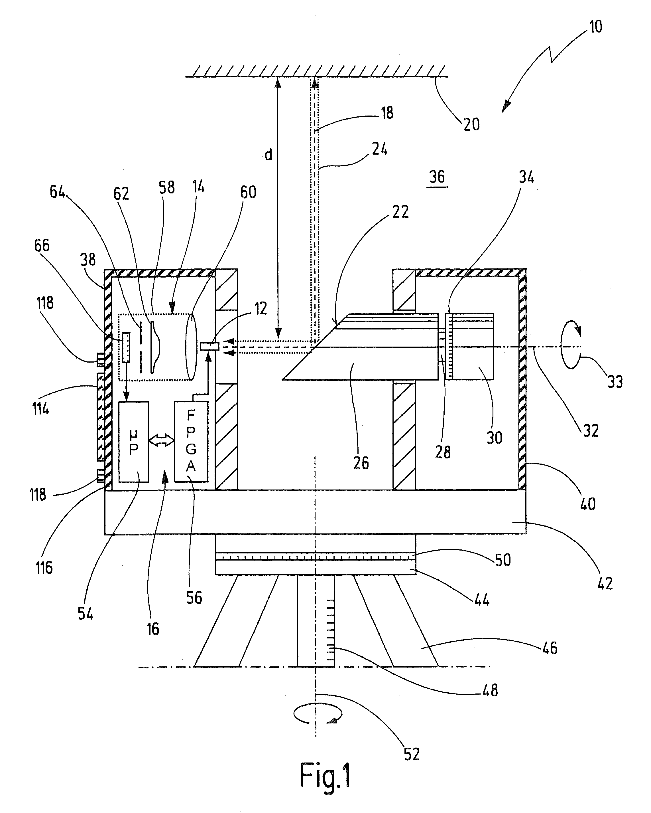 Method and device for determining a distance from an object