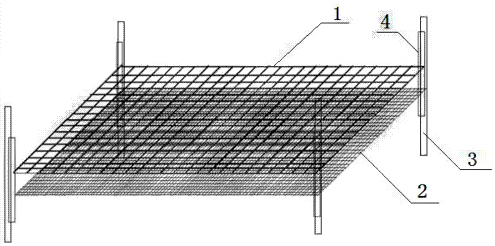 Double-layer net bed for repairing water by planting submerged plants and water repairing method