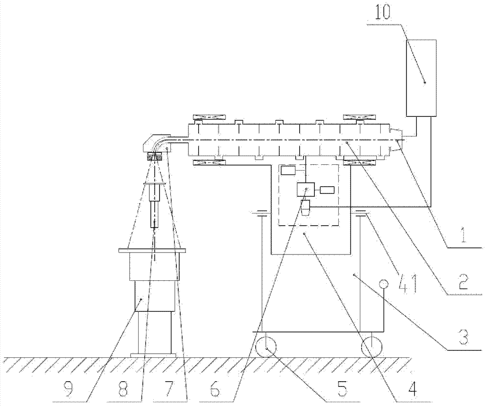 Movable horizontal intraoperative radiotherapy apparatus