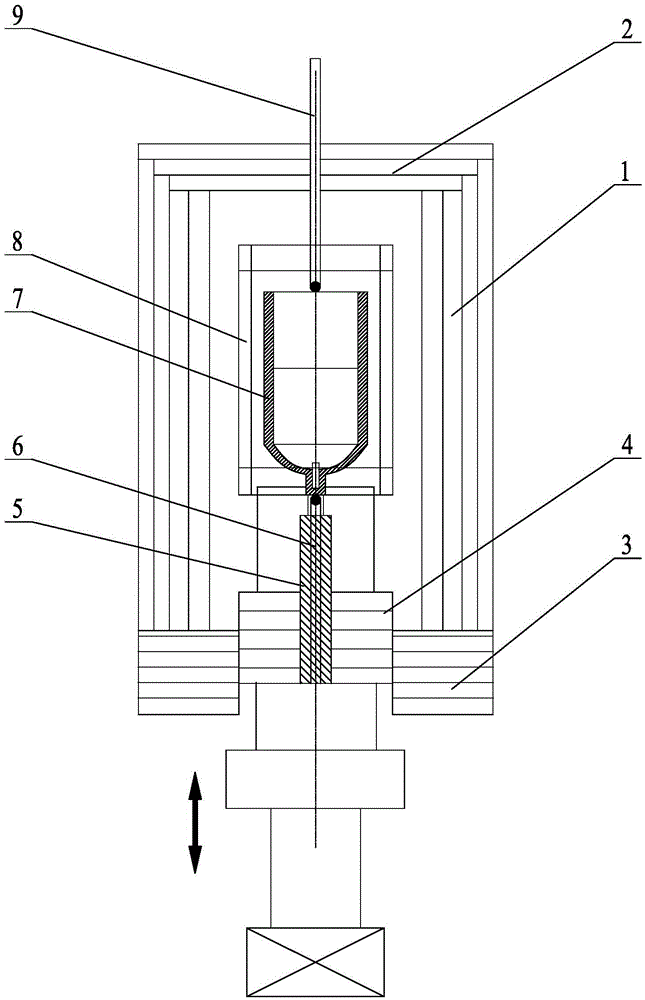 Device and method for growing large-size single crystals through dynamic temperature gradient method