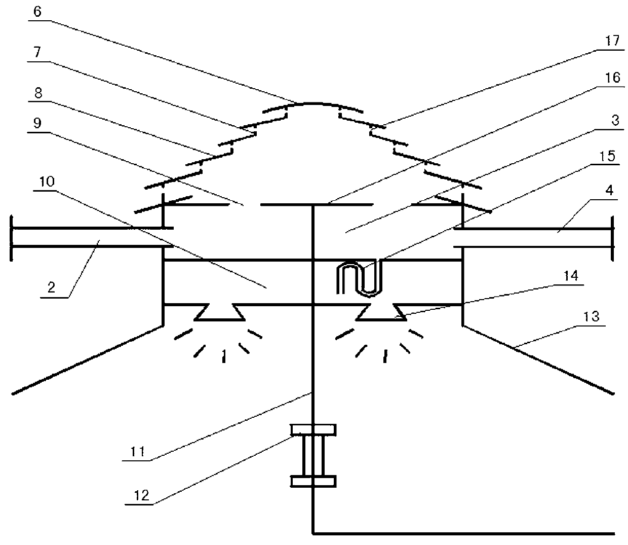 Gas-liquid two-phase distributor and coke quenching furnace using the same