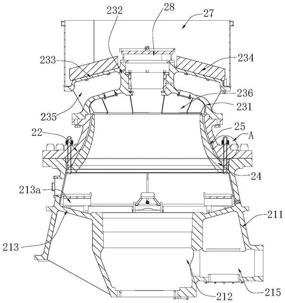 A cone crusher frame