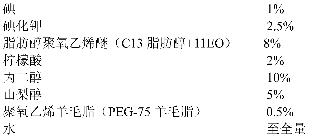 A kind of high-concentration iodine disinfectant and preparation method thereof