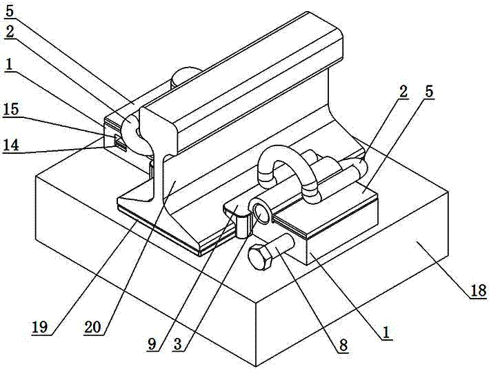 Self-locking railway fastener high in continuity and convenient to install