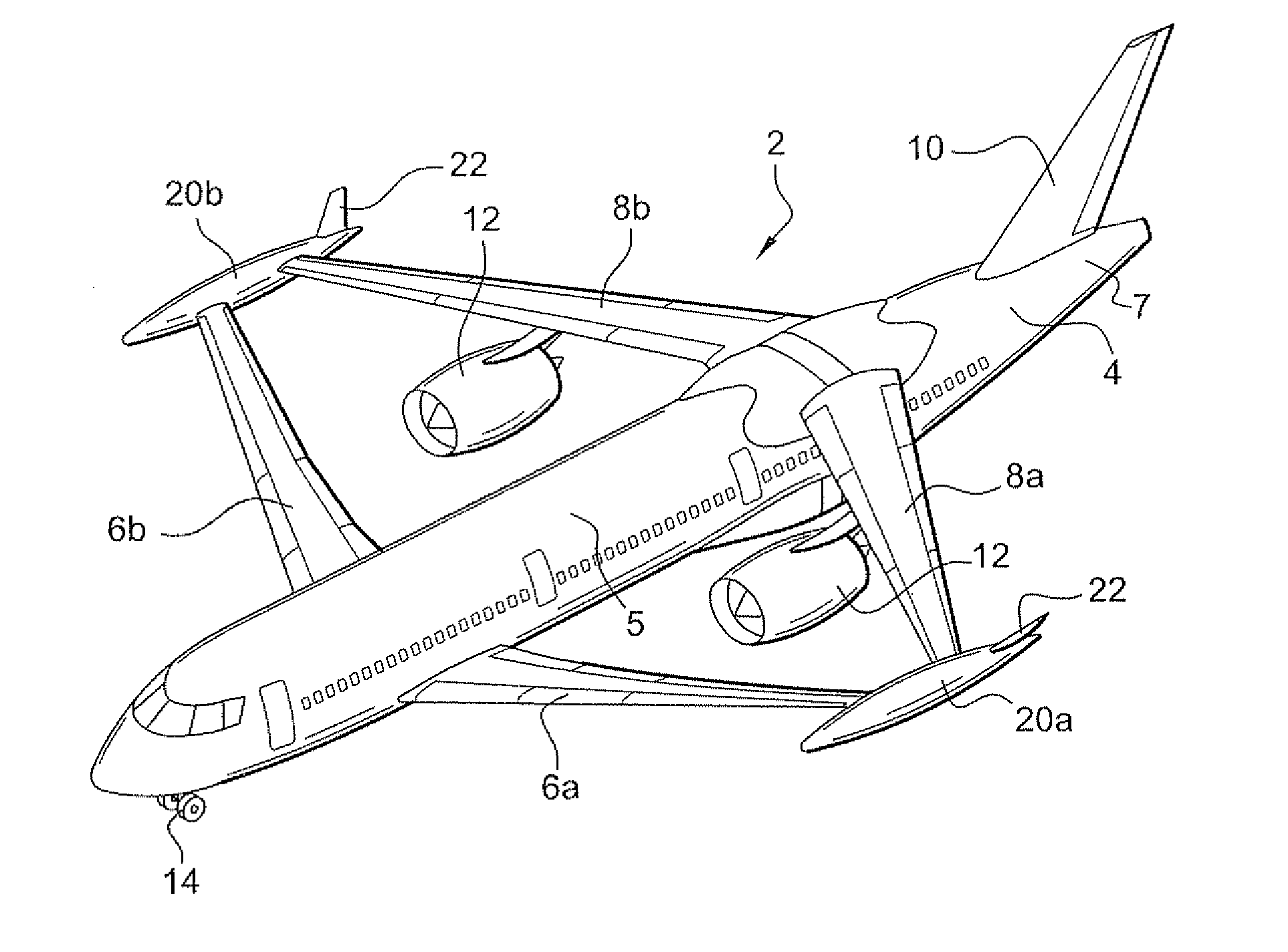 Aircraft presenting two pairs of wings