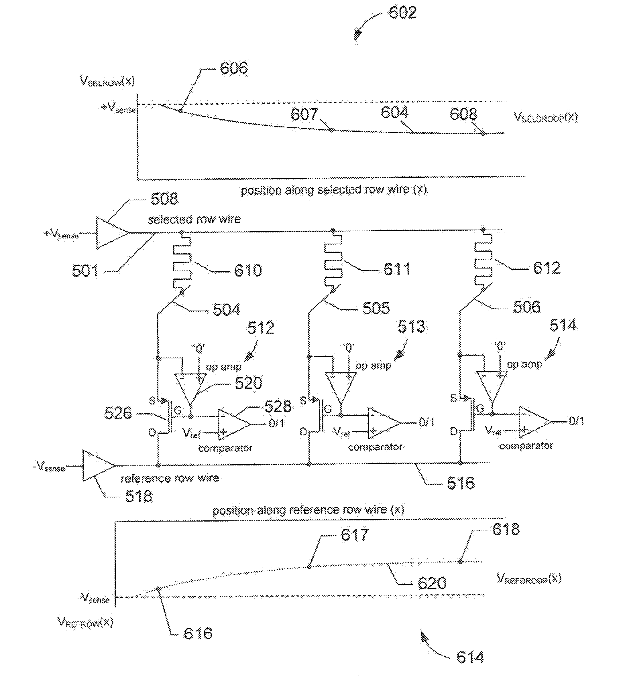 Systems and methods for row-wire voltage-loss compensation in crossbar arrays