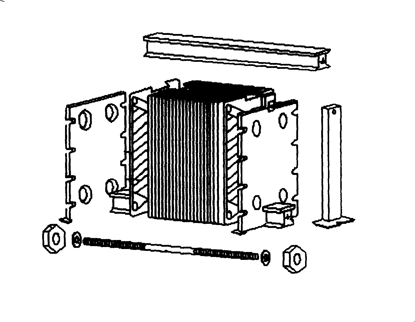 High efficiency plate pipe reverse running type square box heat exchanger