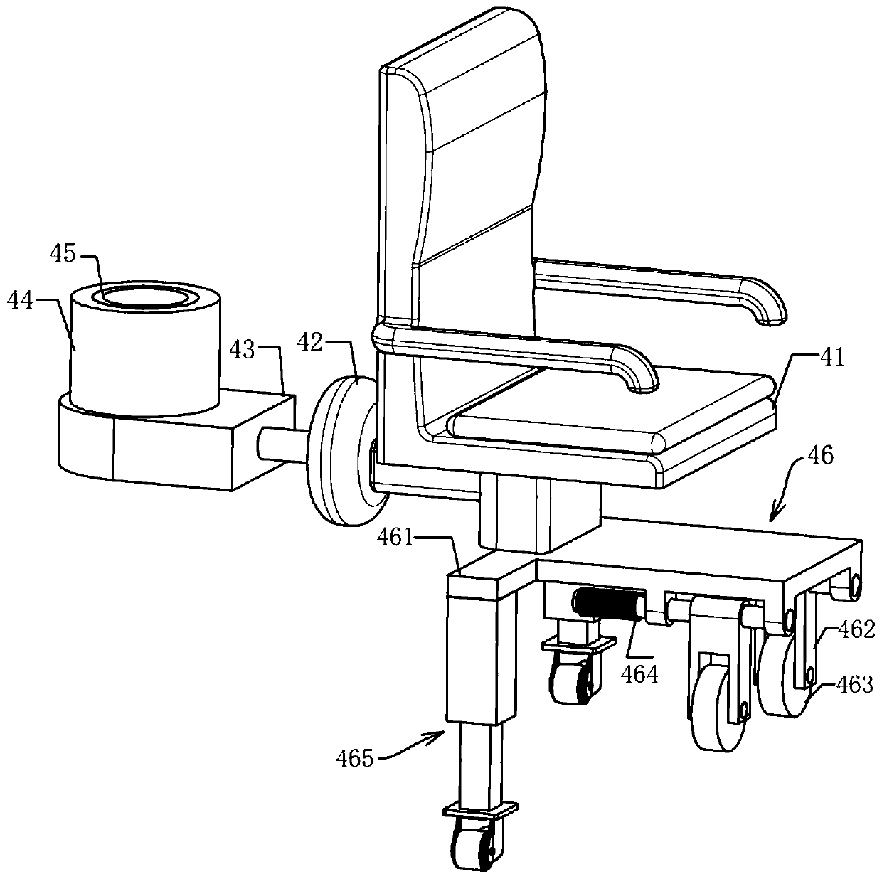 Device capable of assisting old people in going up stairs and going down stairs