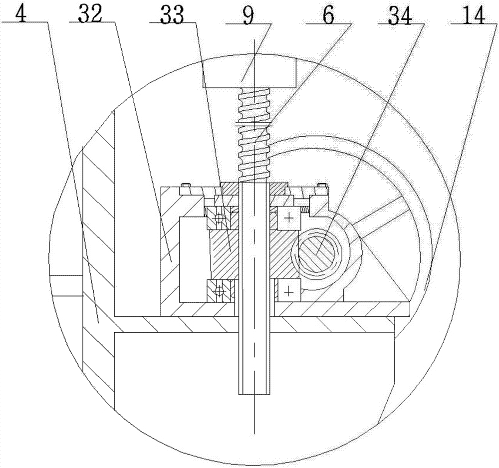 Roller cage shoe rigidity test device with adjustable center height