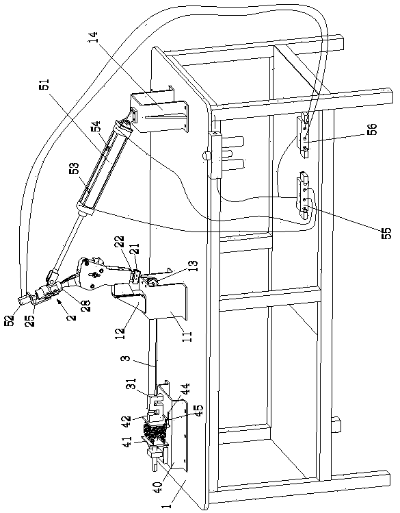 Ratchet-type hand brake fatigue test stand for forklift