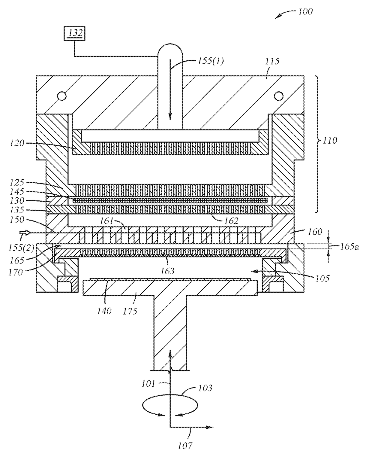 Flow distribution plate for surface fluorine reduction