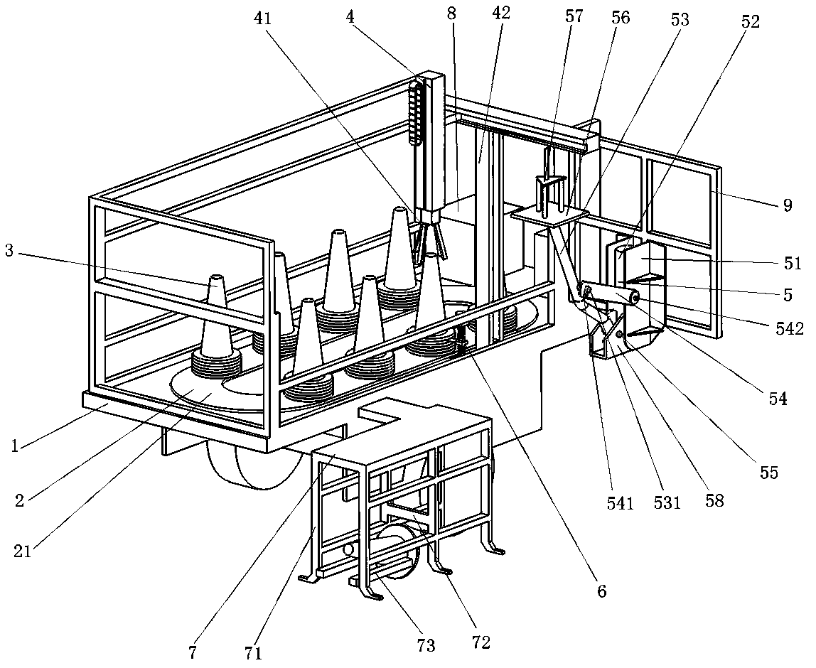 Reflective cone automatic retractable equipment