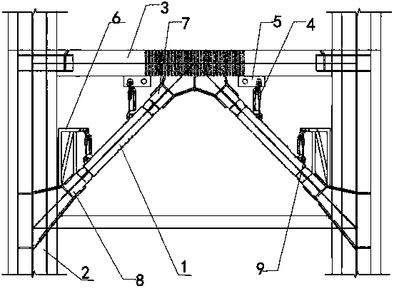 Lifting installation system for buckling restrained supporting member and construction method thereof